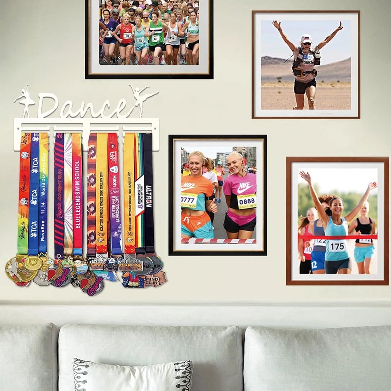 Resama Medal Hanger Holder Display Wall Rack Frame Shelf-Medal Hanger Awards Ribbon Soccer,Gymnastics,Holder Display Rack for 60 Medals - Image 3